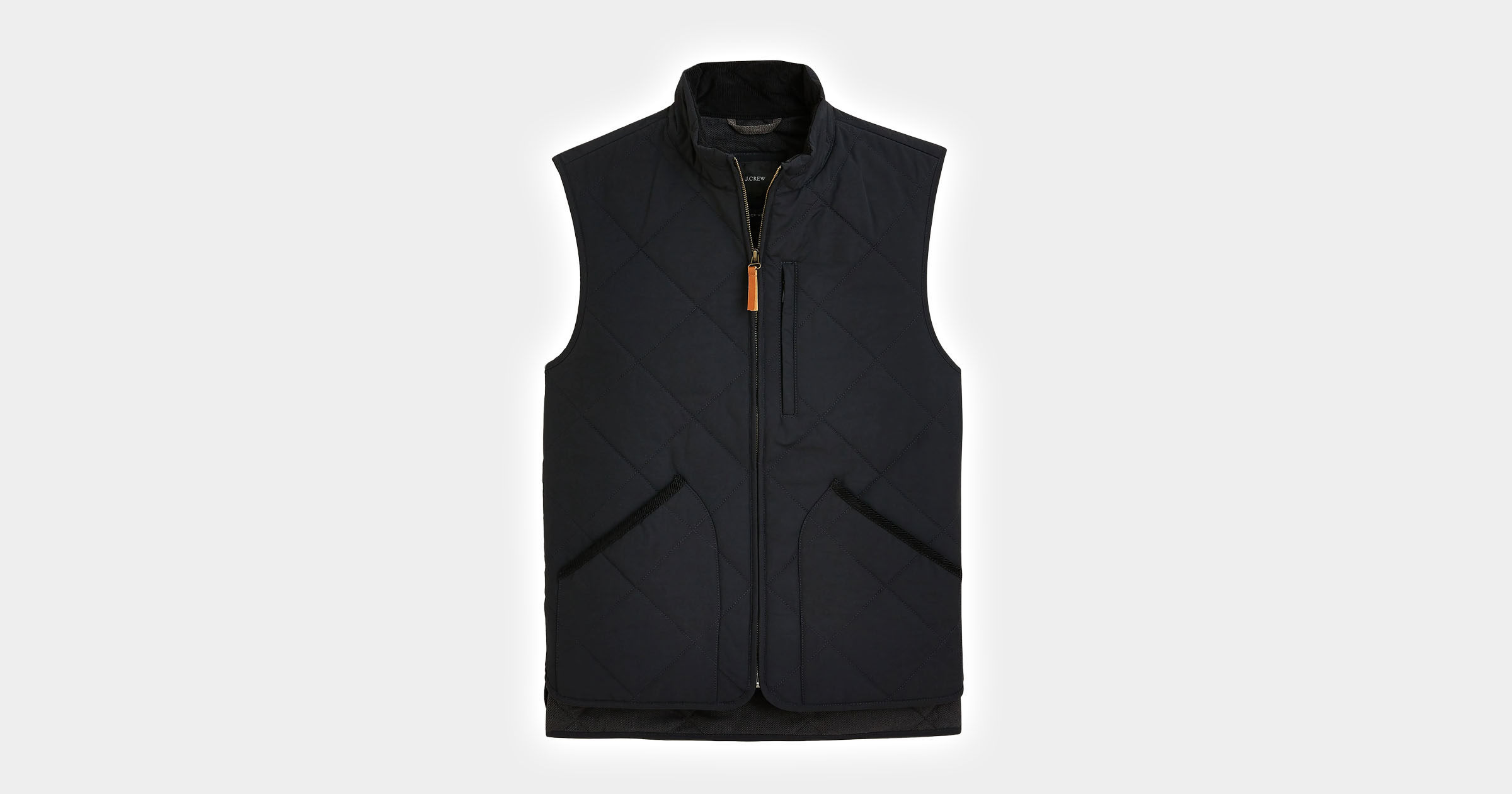 flatlay of quilted vest