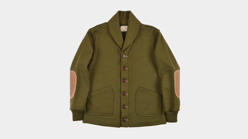 olive green cardigan sweater jacket dehen
