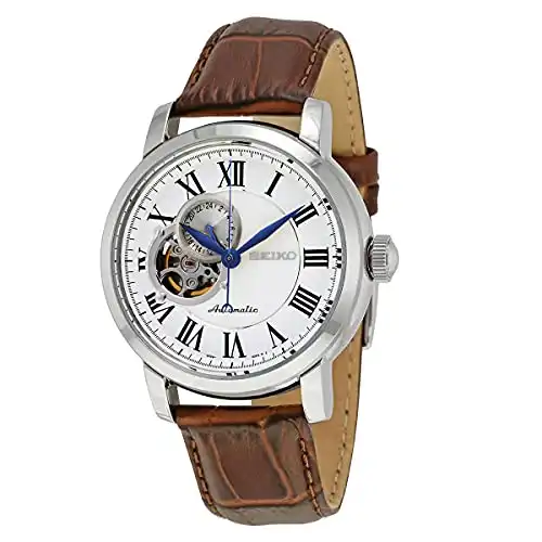 Seiko Automatic Silver Open Heart Dial Men's Watch SSA231