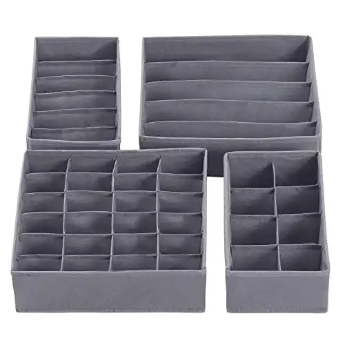 SONGMICS Collapsible Drawer Organizers, Set of 4