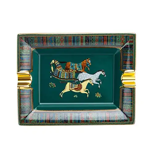 Ceramic Cigar Double Groove Ashtray (7.9" x 6.2")