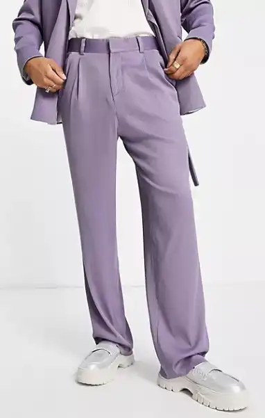 ASOS Wide Leg Plisse Suit Pants