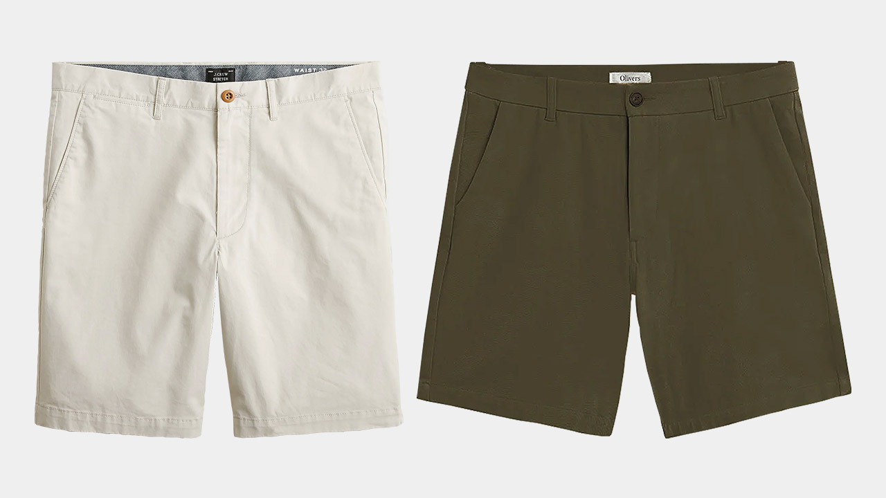white and olive shorts
