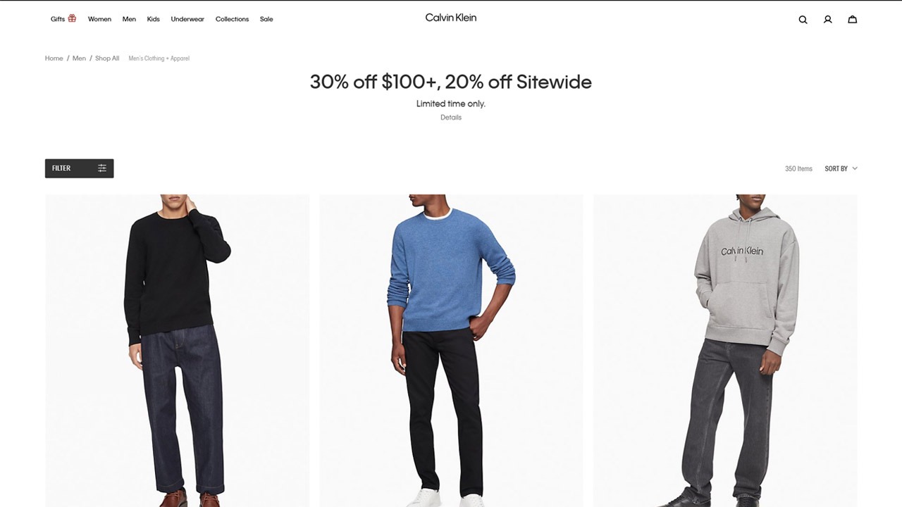 calvin klein homepage