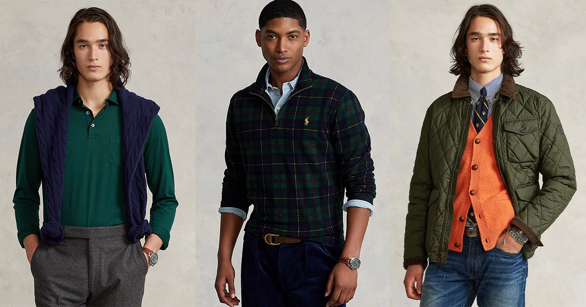 men wearing polo ralph lauren clothing