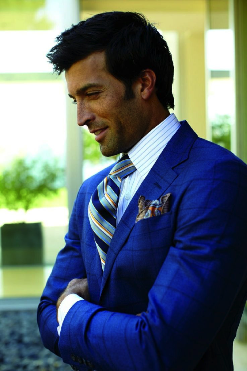 wide striped tie against a narrow striped shirt