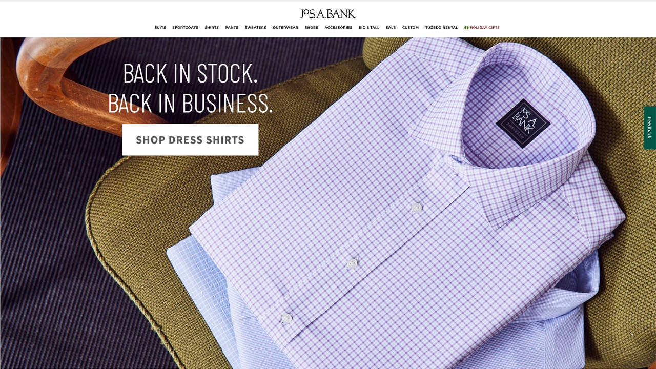 josabank homepage