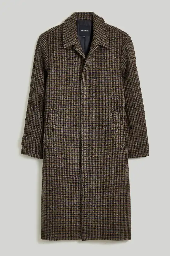Madewell Houndstooth Topcoat Italian Fabric