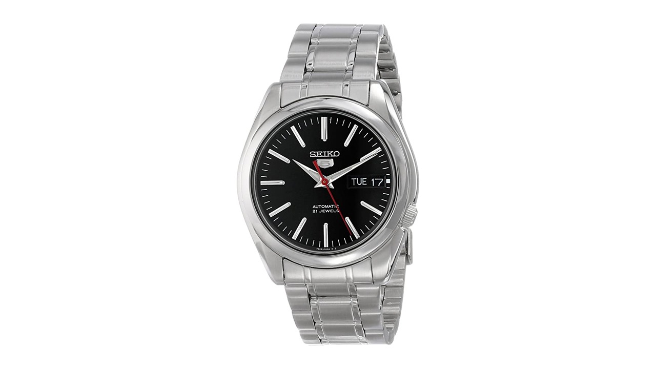 flatlay of Seiko Men's SNKL45