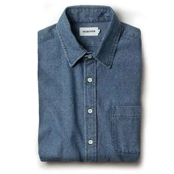 Taylor Stitch California Shirt in Washed Indigo Crepe