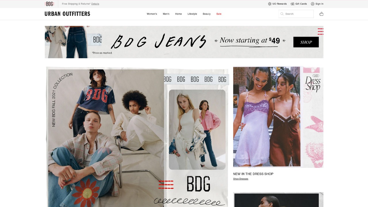 urban outfitters homepage