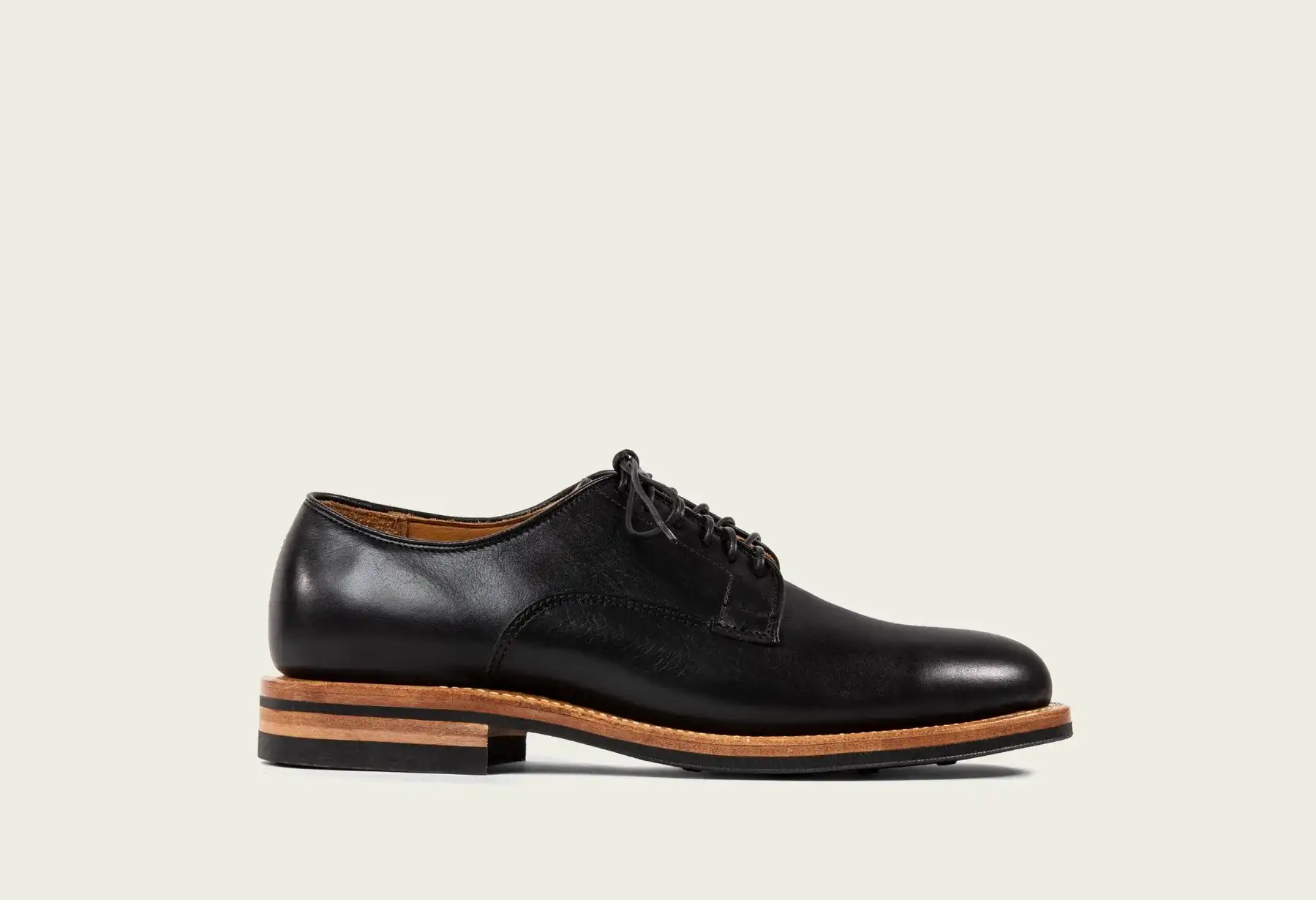 Viberg Derby Shoe in Classic Black Calf