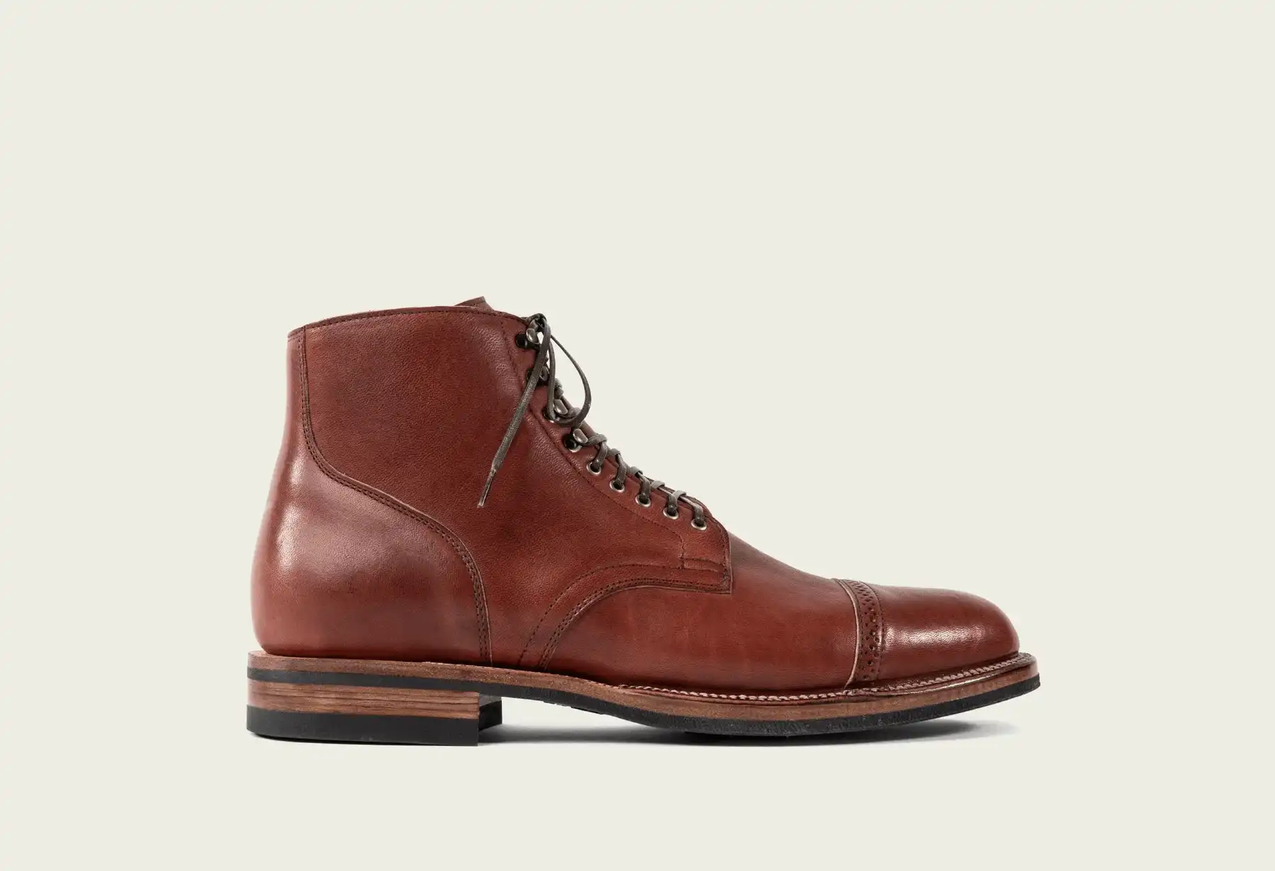 Viberg Service Boots in Shinki Red Brown Latigo Horsehide