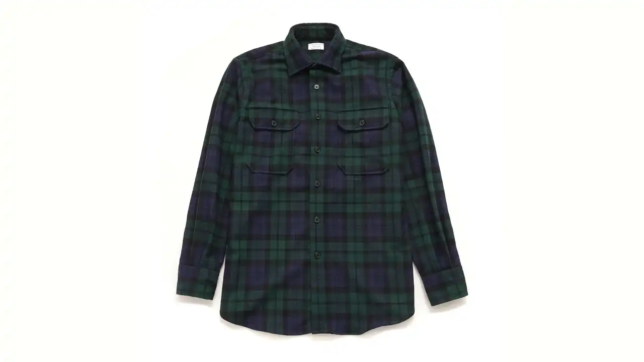 American Trench Plaid Wool Overshirt