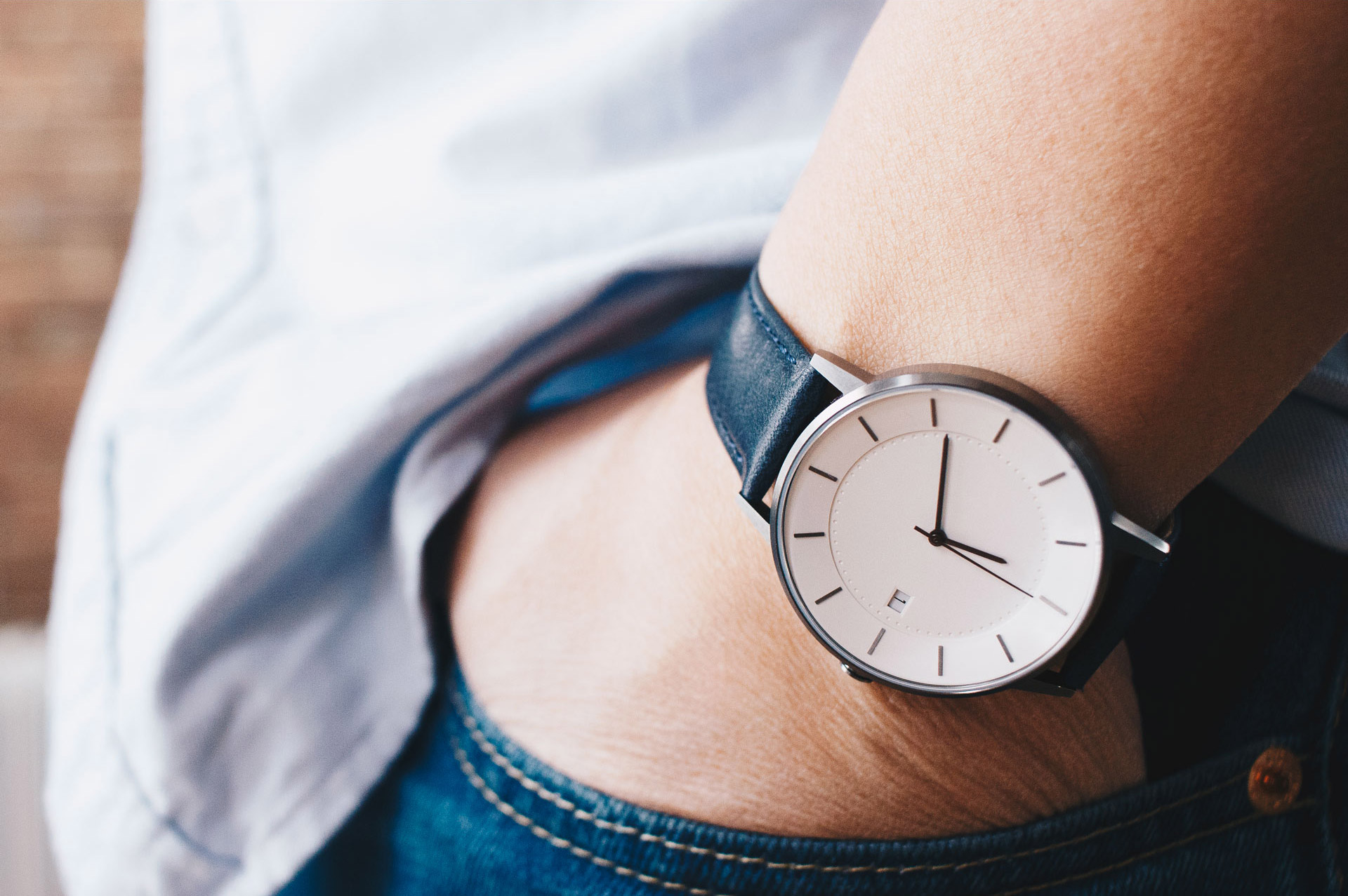 Linjer Classic Watch Blue Strap