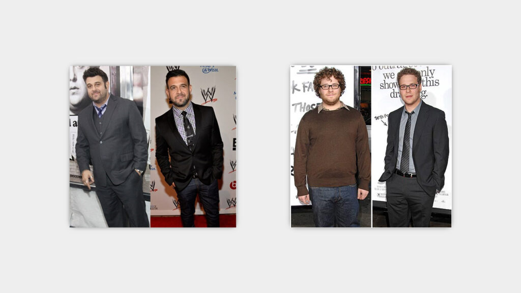 fat to skinny celeb transformations seth rogen adam richman