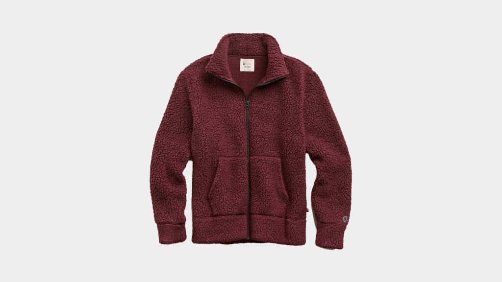a cozy polartec full zip jacket from todd snyder