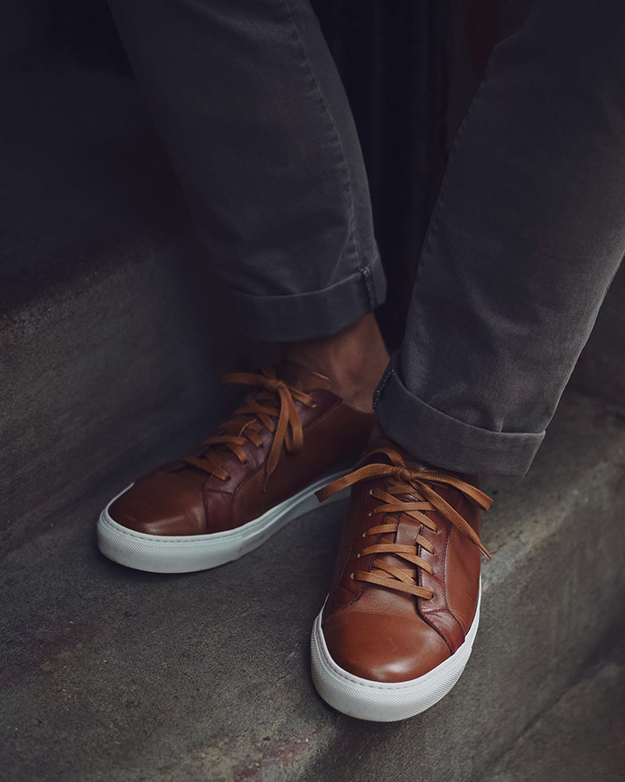 close up of ace marks sneakers