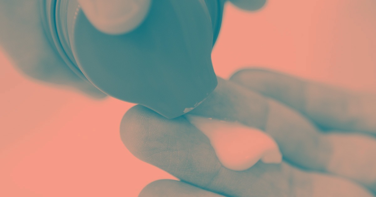 closeup of facewash on fingers