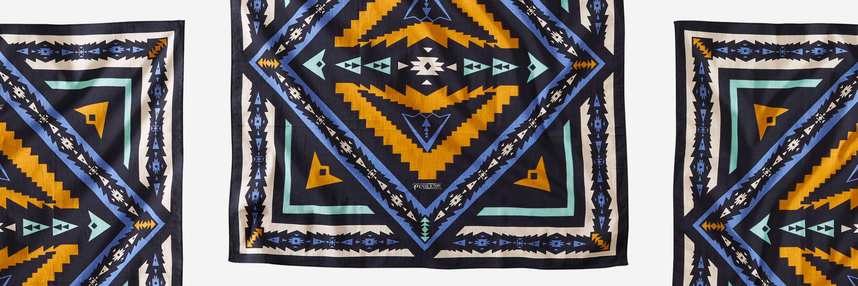 best edc handkerchief pendleton bandana with orange and blue accent colors