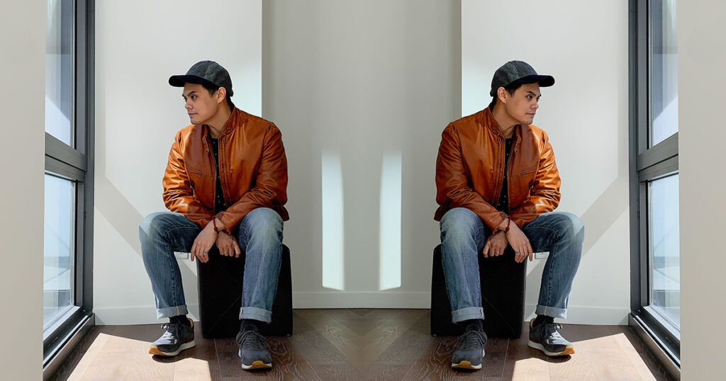 man in tan leather jacket