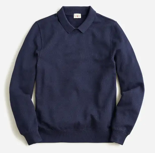 J.Crew Piqué Fleece Collared Sweatshirt