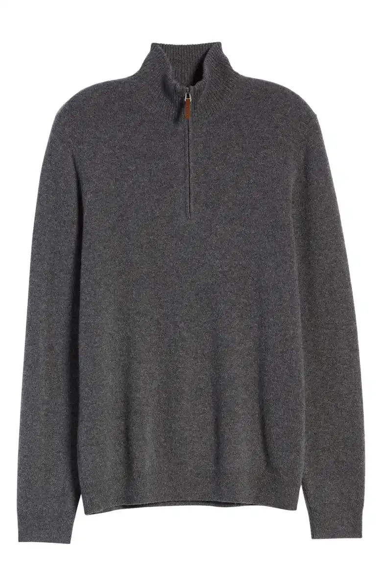 Nordstrom Half Zip Cotton & Cashmere Pullover