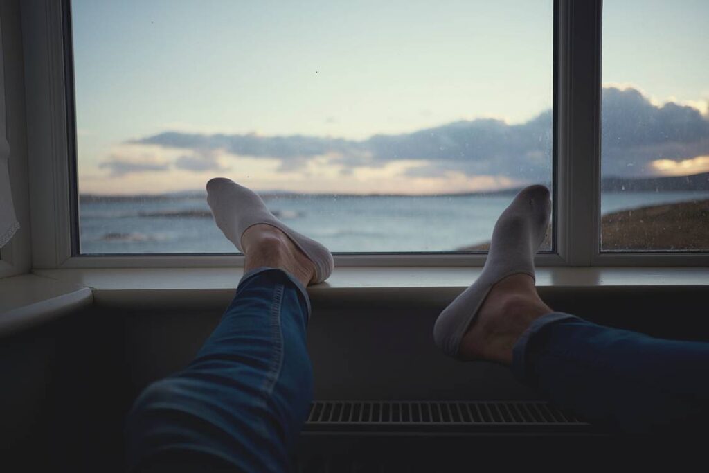 person in no show socks
