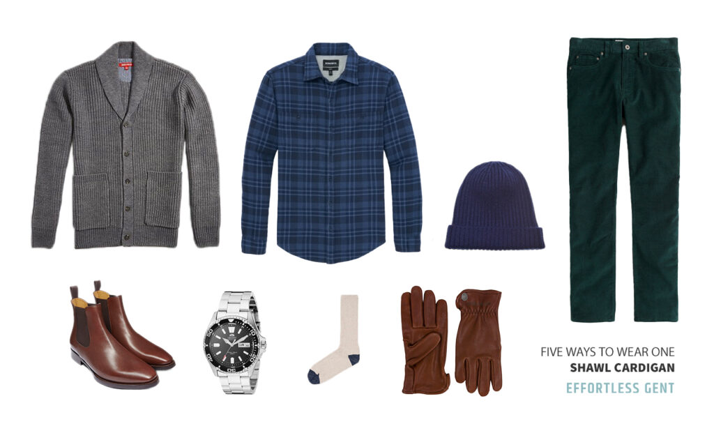 mens shawl cardigan outfit ideas - outfit 3
