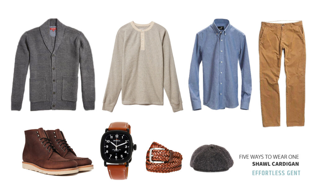 men's shawl collar cardigan outfit ideas - outfit 5