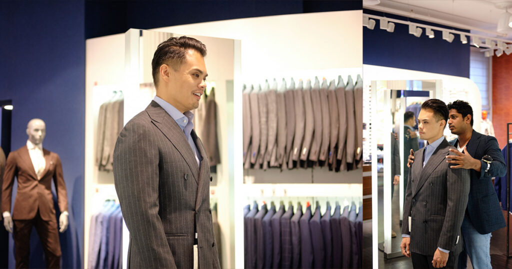 suitsupply custom made - gray pinstripe double breasted suitsupply suit - effortless gent