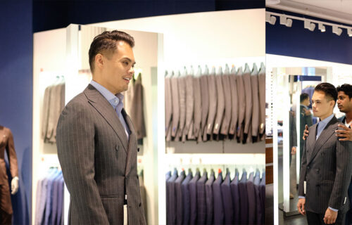 suitsupply custom made - gray pinstripe double breasted suitsupply suit - effortless gent