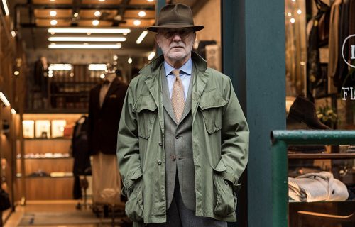 photo of bruce boyer in green military jacket
