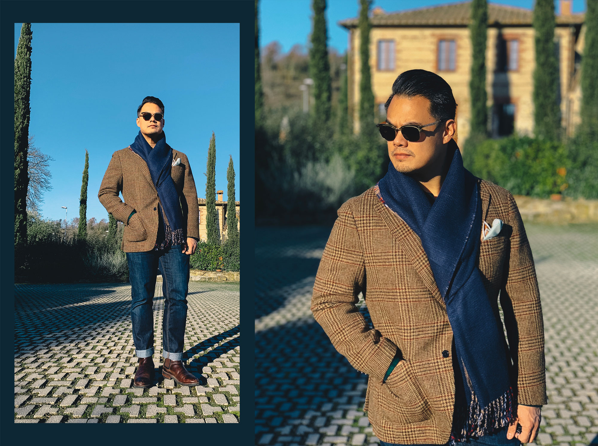 Spier & Mackay brown and red guncheck abraham moon tweed sport coat