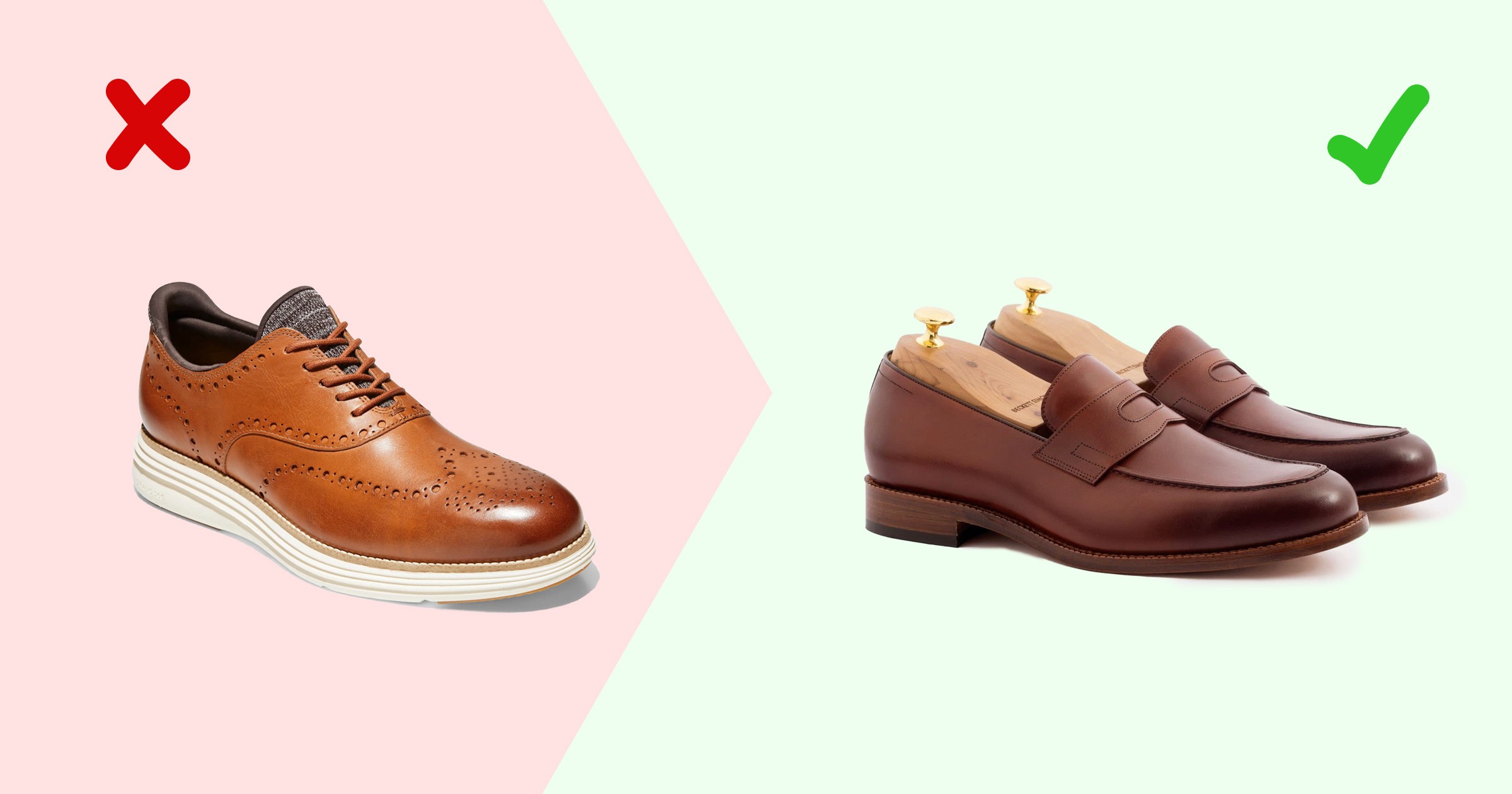 flatlay of hybrid shoes vs loafers