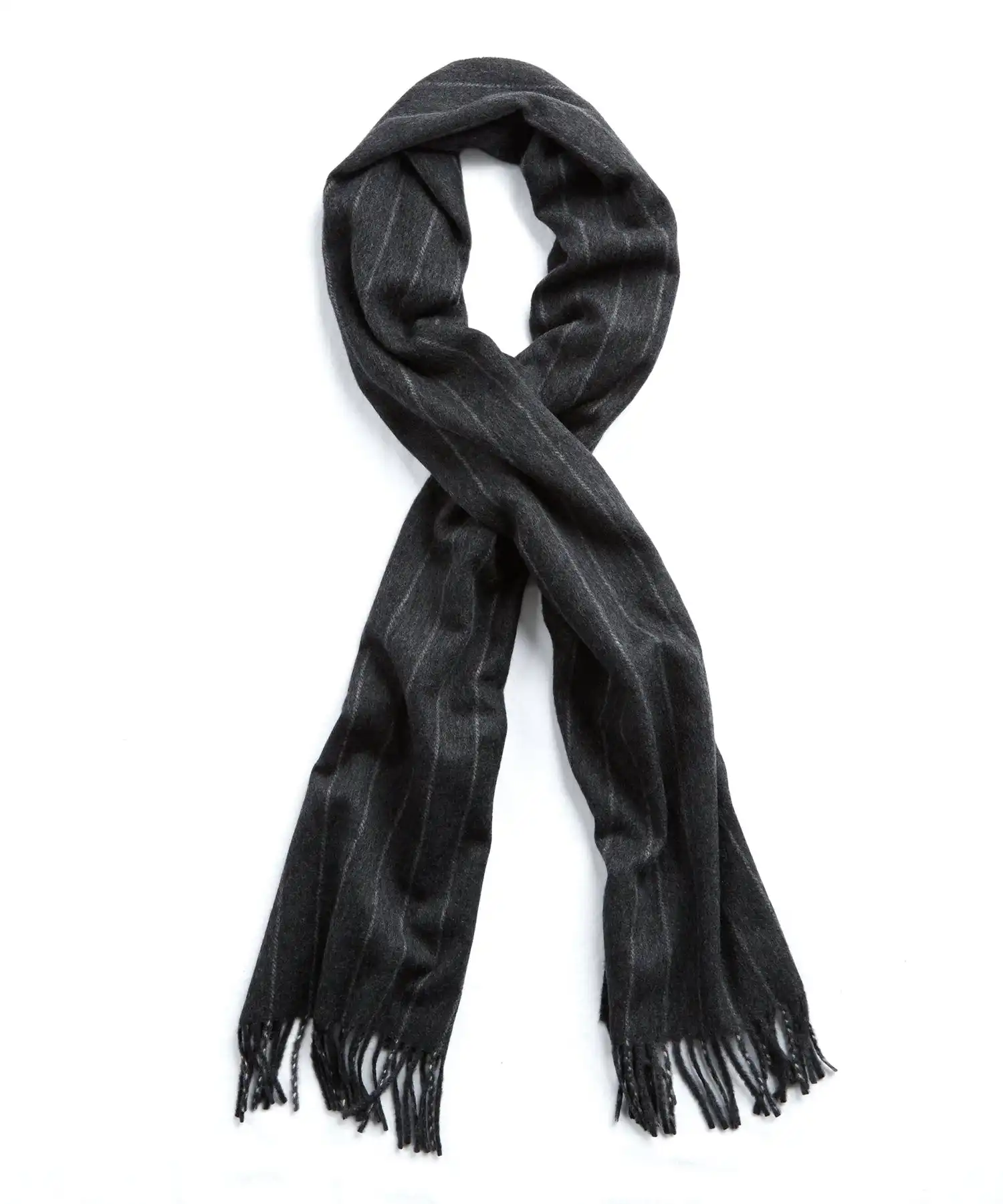 TS x Joshua Ellis Chalkstripe Cashmere Scarf