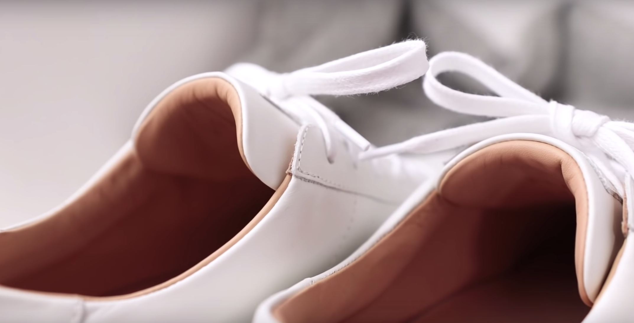 padded tongue and leather lining of the Greats Royale white sneaker