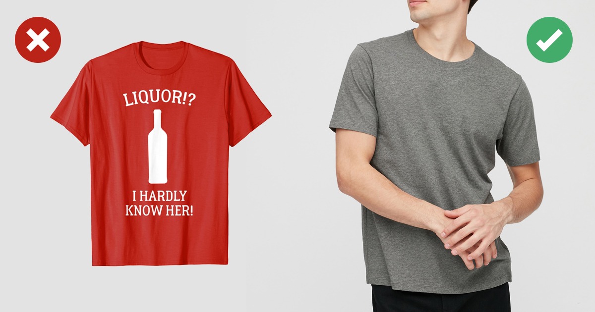 examples of t shirt style no and yes